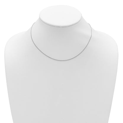 18 Inch Sterling Silver Rh Plated 1mm Spiga 1In+1In Adjustable Chain Necklace