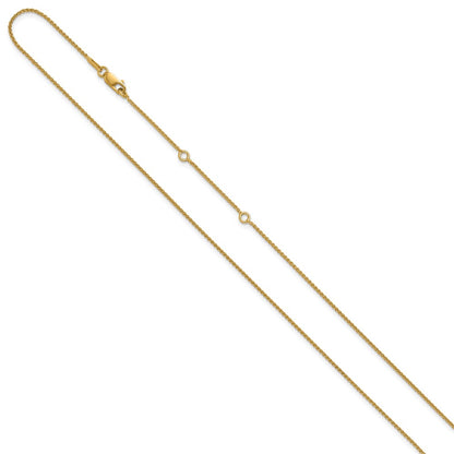 18 Inch Gold Plated Sterling Silver 1mm Spiga 1In+1In Adjustable Chain Necklace
