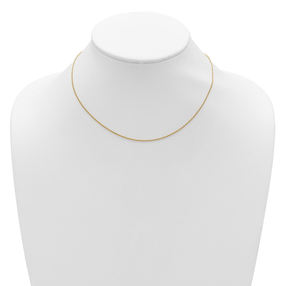 18 Inch Gold Plated Sterling Silver 1mm Spiga 1In+1In Adjustable Chain Necklace