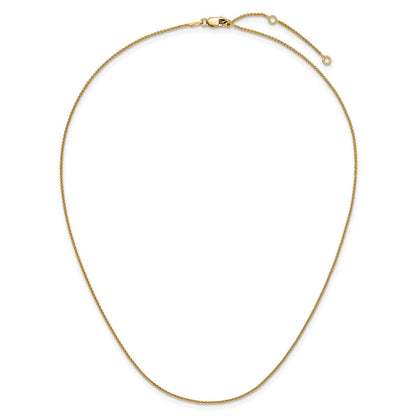 18 Inch Gold Plated Sterling Silver 1mm Spiga 1In+1In Adjustable Chain Necklace