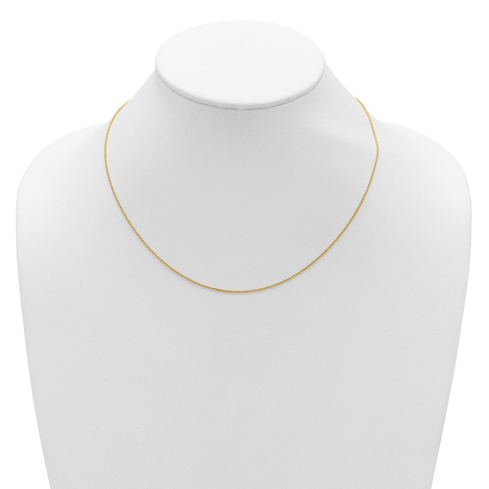 18 Inch Gold Plated Sterling Silver 1mm Spiga 1In+1In Adjustable Chain Necklace