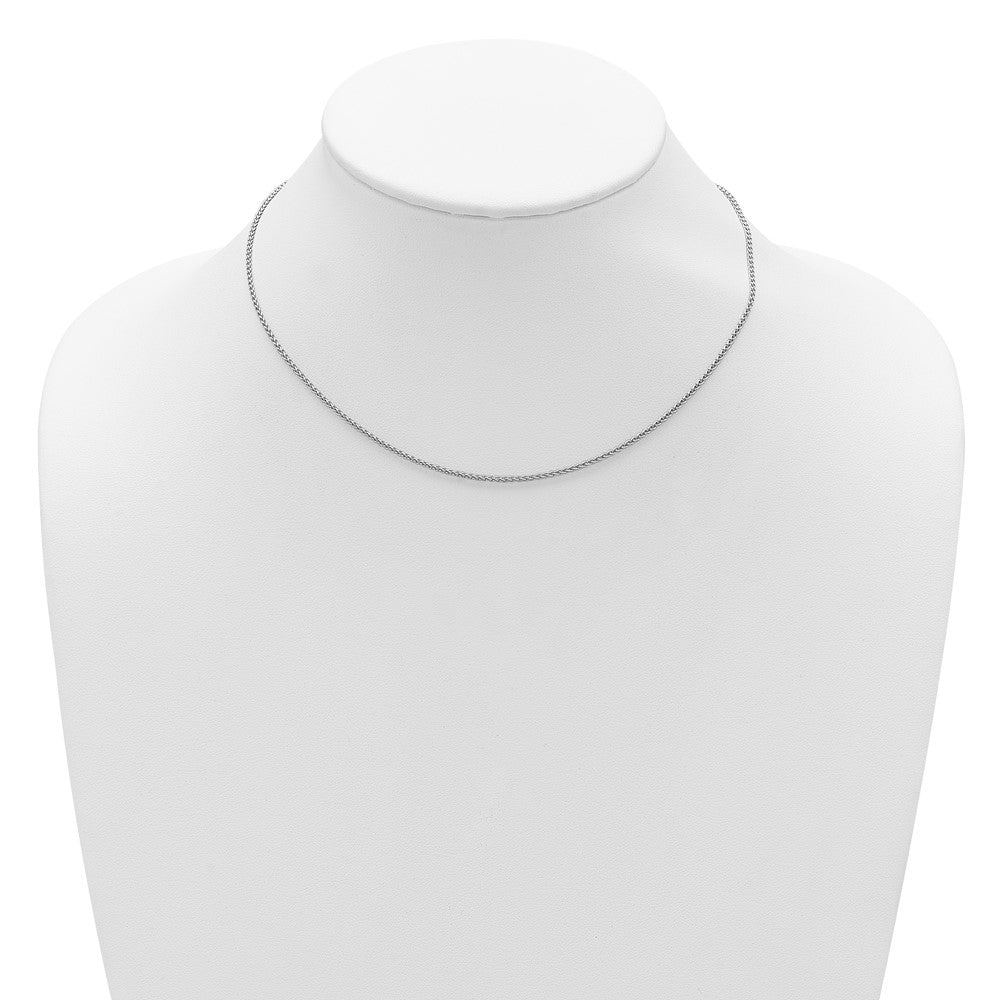 18 Inch Sterling Silver Rh Plated 1.5mm Spiga 1In+1In Adjustable Chain Necklace