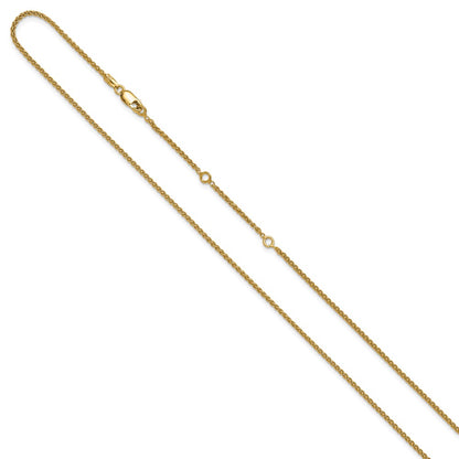 18 Inch Gold Plated Sterling Silver 1.5mm Spiga 1In+1In Adjustable Chain Necklace