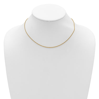 18 Inch Gold Plated Sterling Silver 1.5mm Spiga 1In+1In Adjustable Chain Necklace