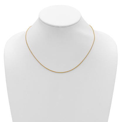18 Inch Gold Plated Sterling Silver 1.5mm Spiga 1In+1In Adjustable Chain Necklace