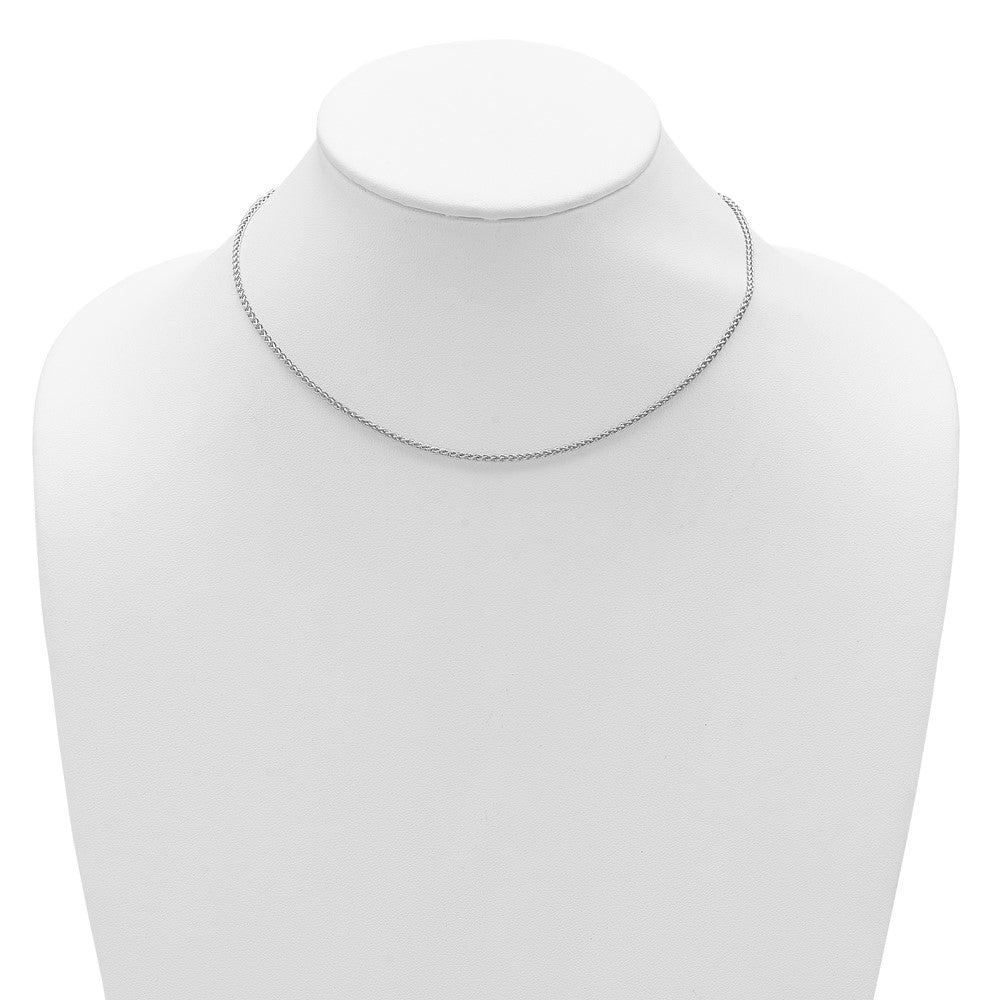 18 Inch Sterling Silver Rh Plated 1.6mm Spiga 1In+1In Adjustable Chain Necklace