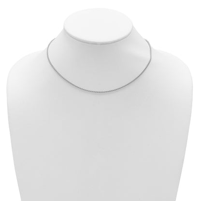 18 Inch Sterling Silver Rh Plated 1.6mm Spiga 1In+1In Adjustable Chain Necklace