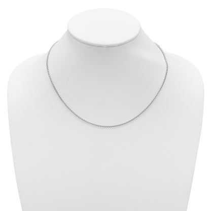 18 Inch Sterling Silver Rh Plated 1.6mm Spiga 1In+1In Adjustable Chain Necklace