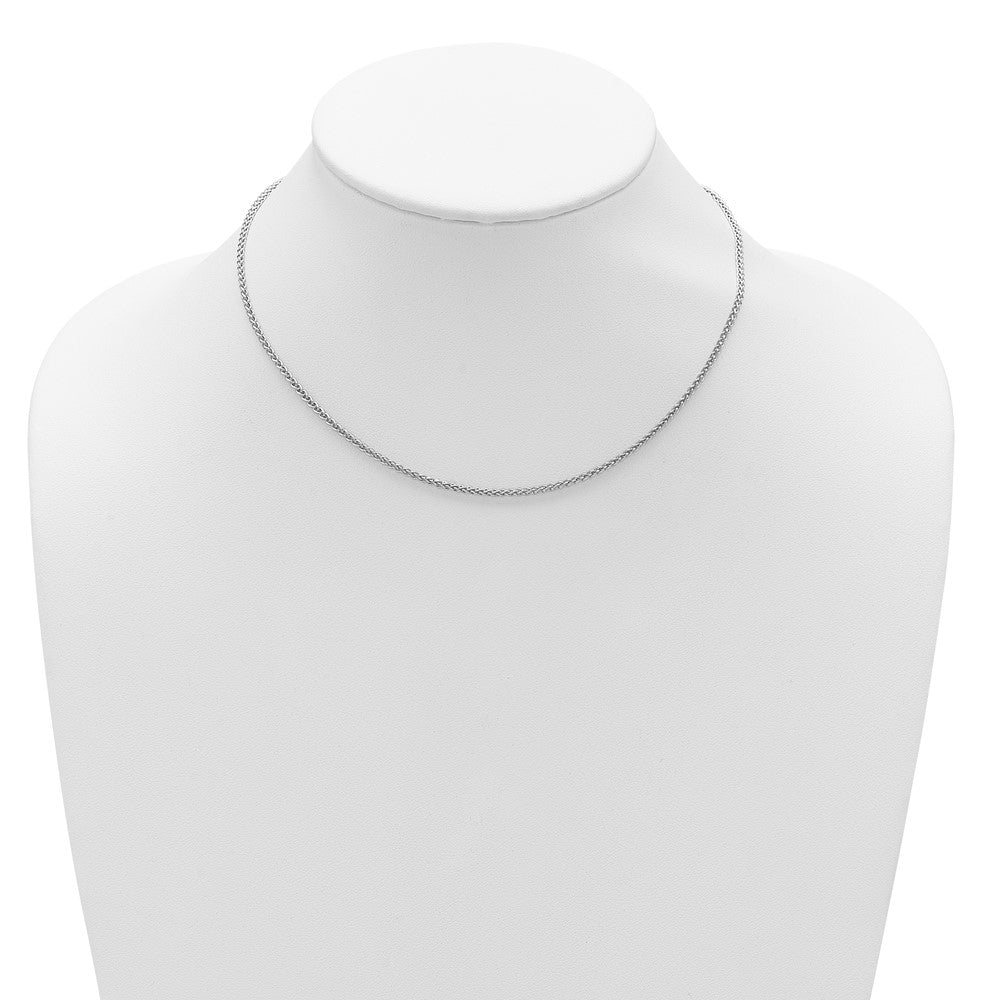 18 Inch Sterling Silver Rh Plated 1.9mm Spiga 1In+1In Adjustable Chain Necklace