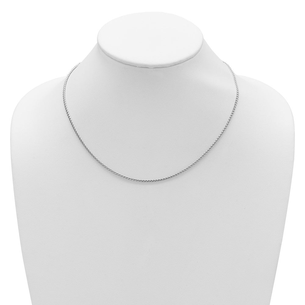 18 Inch Sterling Silver Rh Plated 1.9mm Spiga 1In+1In Adjustable Chain Necklace