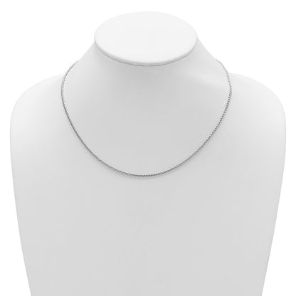 18 Inch Sterling Silver Rh Plated 1.9mm Spiga 1In+1In Adjustable Chain Necklace