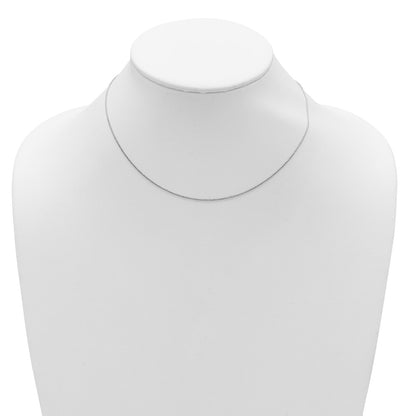 18 Inch Sterling Silver Rh Plt .85mm D/C Spiga 1In+1In Adjustable Chain Necklace