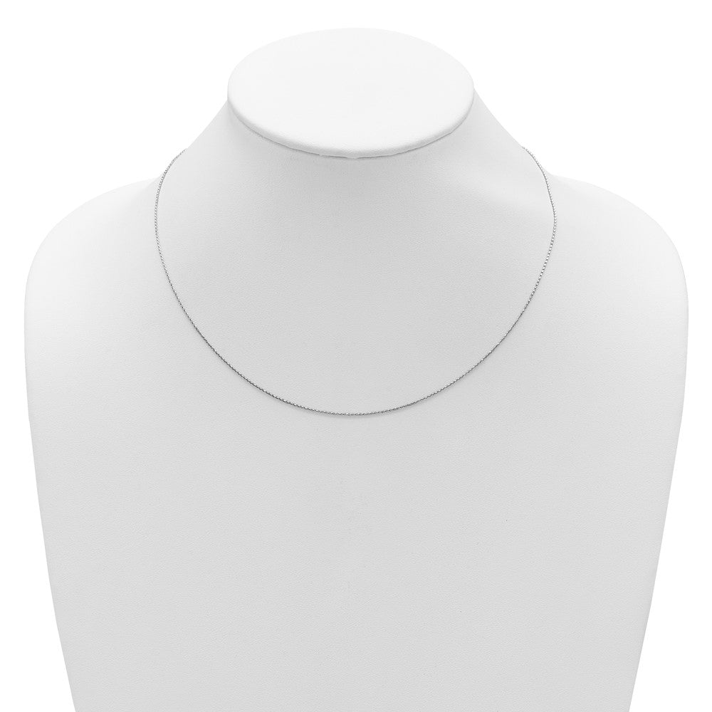 18 Inch Sterling Silver Rh Plt .85mm D/C Spiga 1In+1In Adjustable Chain Necklace