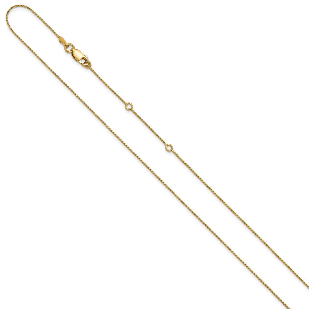 Gold Plated Sterling Silver .85mm D/C Spiga 1In+1In Adjustable Cha
