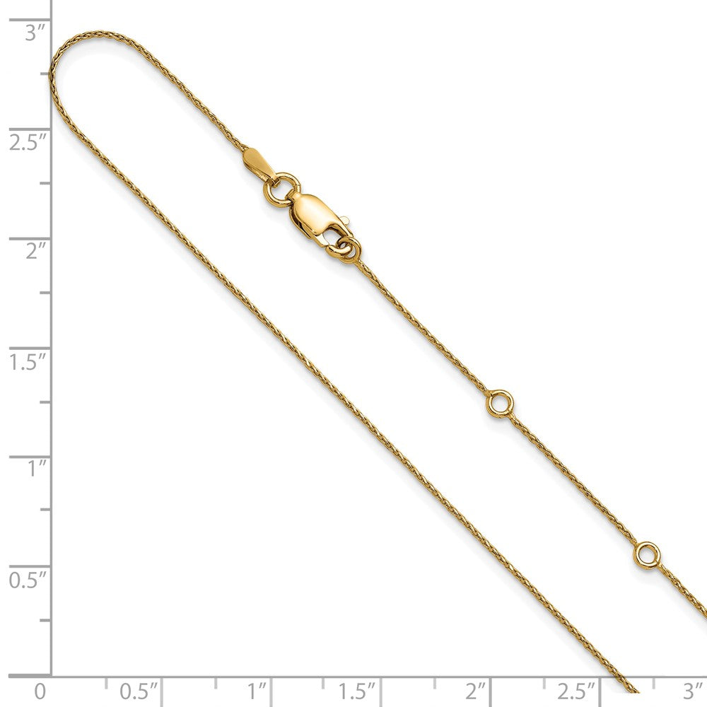 Gold Plated Sterling Silver .85mm D/C Spiga 1In+1In Adjustable Cha