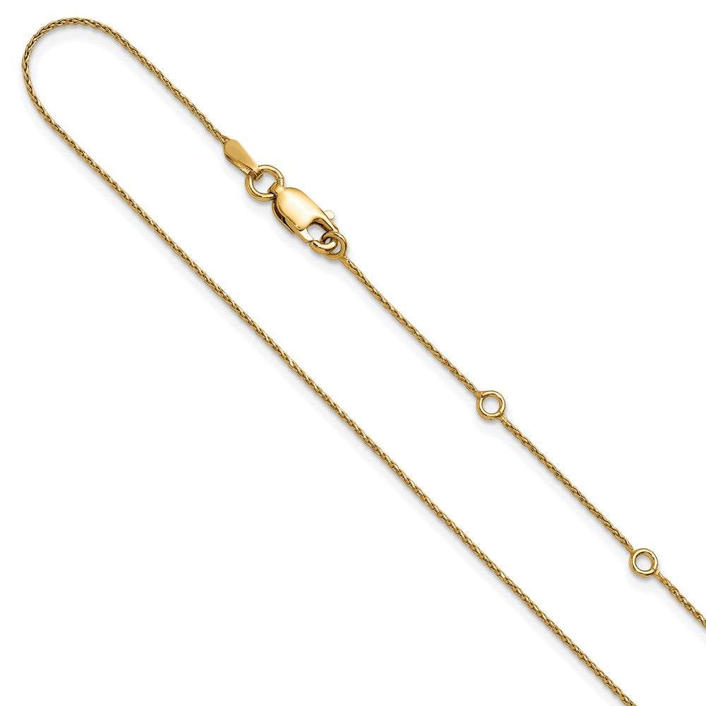 Gold Plated Sterling Silver .85mm D/C Spiga 1In+1In Adjustable Cha