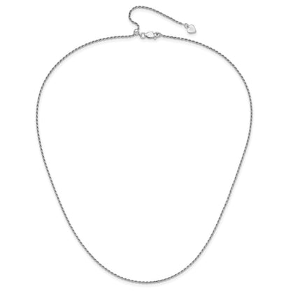30 Inch Sterling Silver Adjustable 1.4mm D/C Rope Chain Necklace