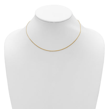 18 Inch Gold Plated Sterling Silver 1mm D/C Spiga 1In+1In Adjustable Chain Necklace