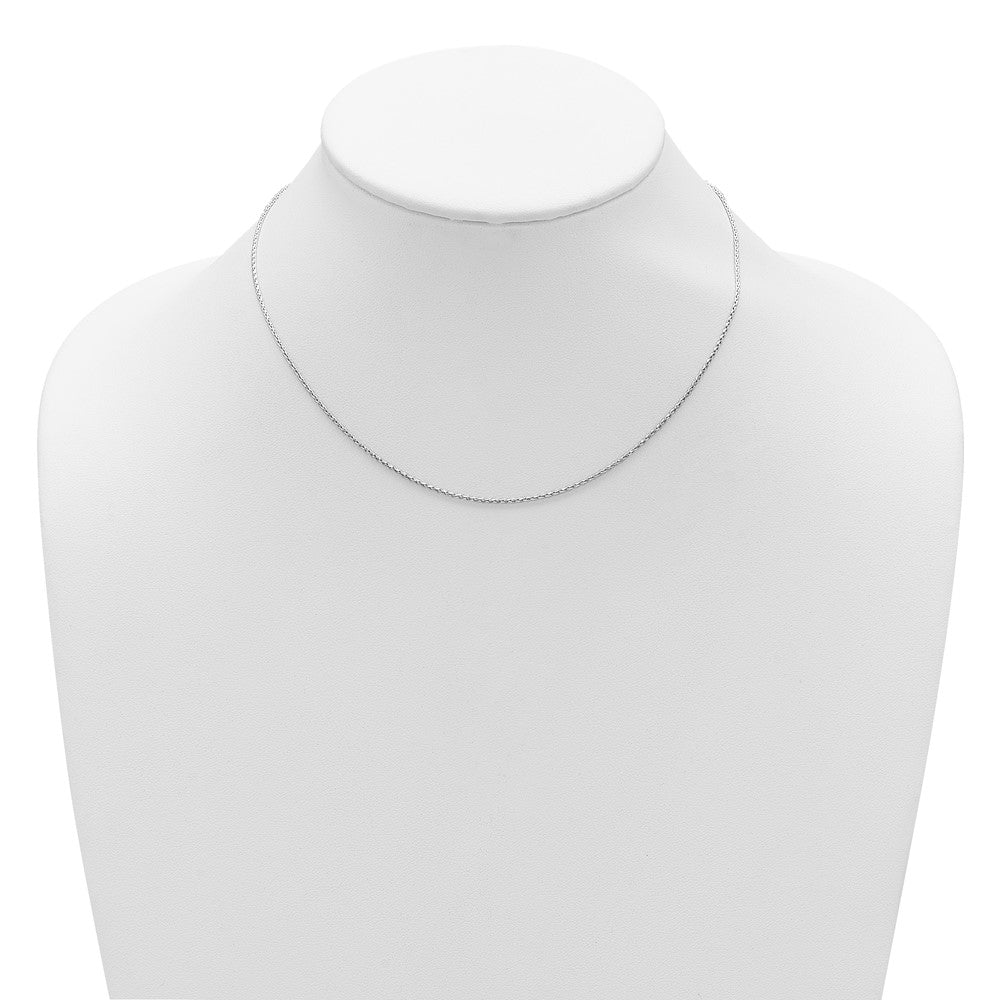 18 Inch Sterling Silver Rh Plt 1.2mm D/C Spiga 1In+1In Adjustable Chain Necklace