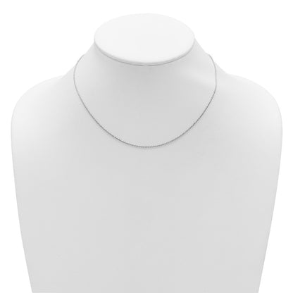 18 Inch Sterling Silver Rh Plt 1.2mm D/C Spiga 1In+1In Adjustable Chain Necklace