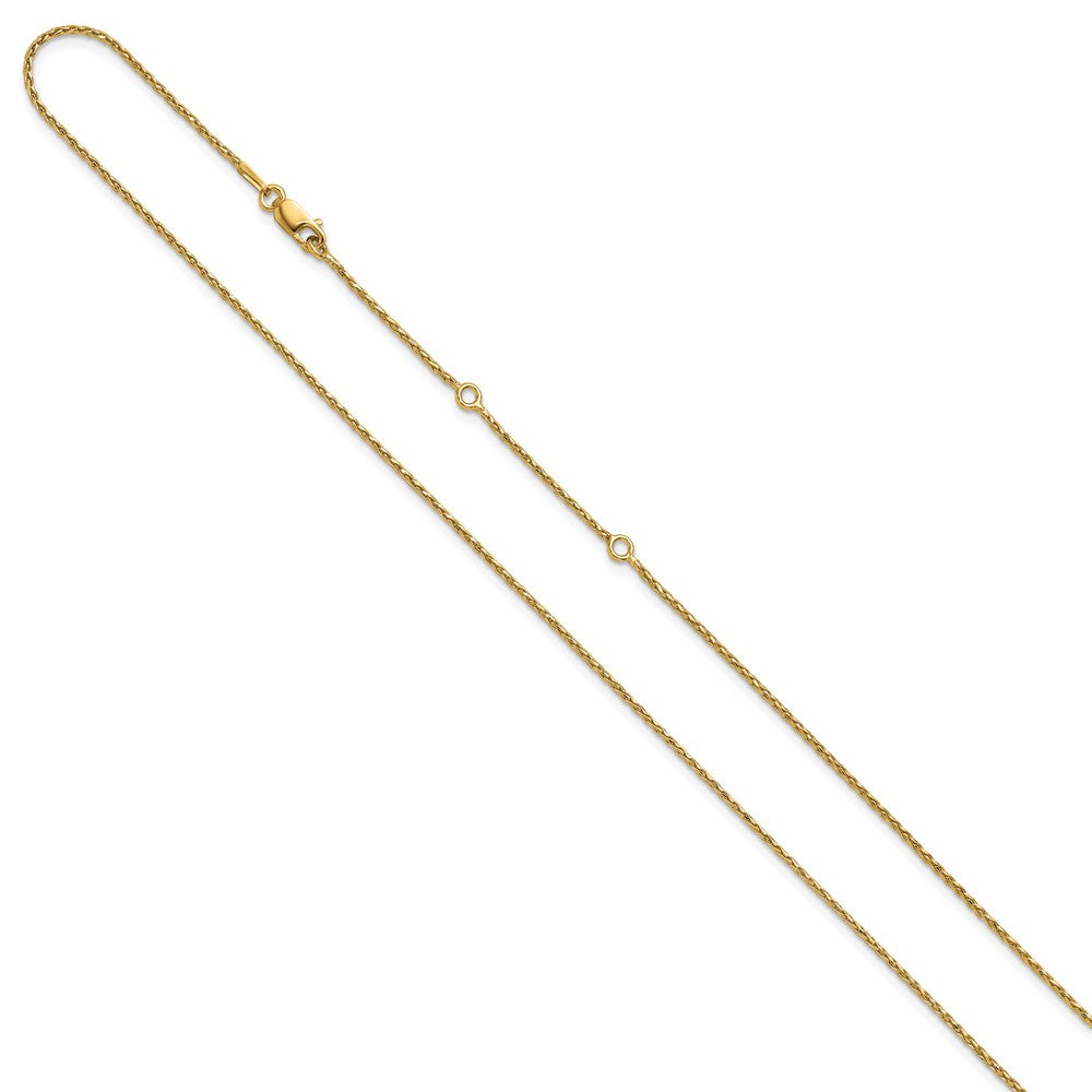 Gold Plated Sterling Silver 1.2mm D/C Spiga 1In+1In Adjustable Cha
