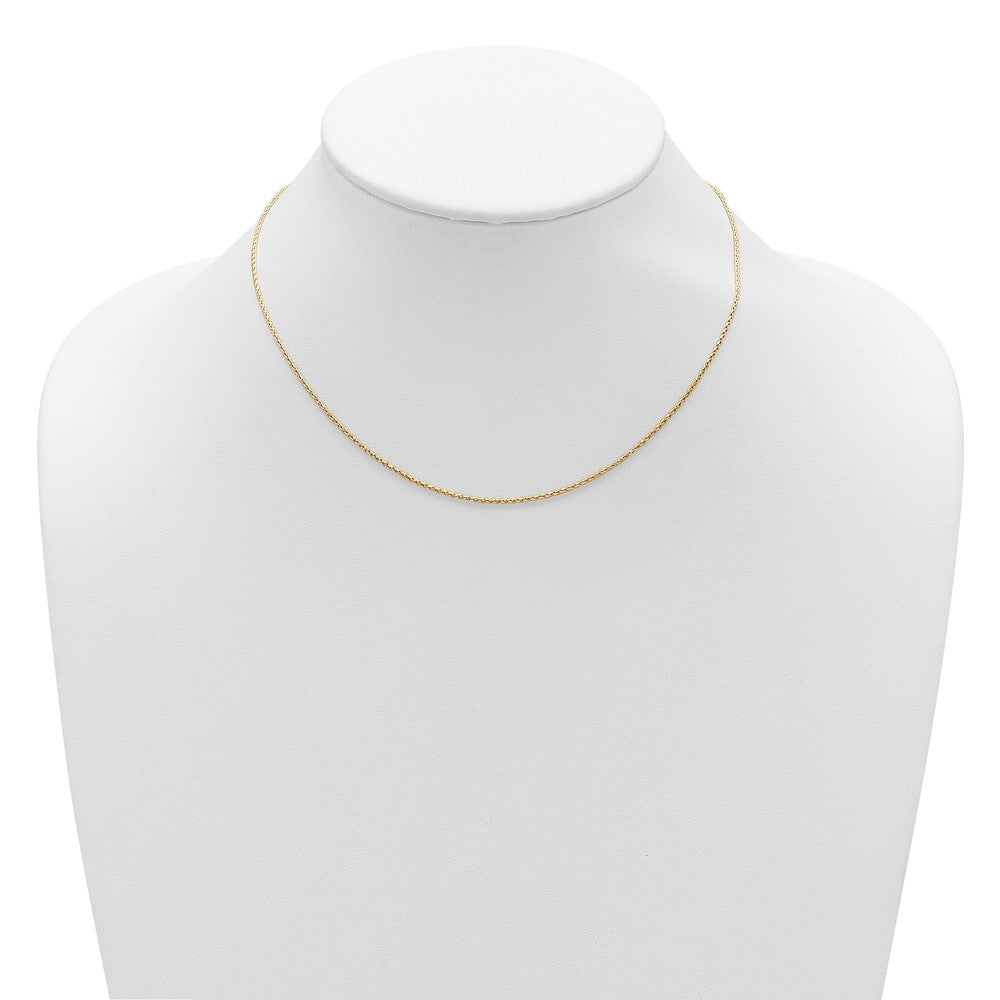 Gold Plated Sterling Silver 1.2mm D/C Spiga 1In+1In Adjustable Cha