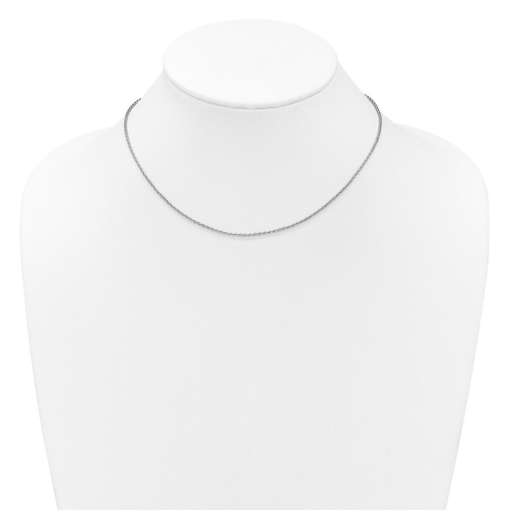 18 Inch Sterling Silver Rh Plt 1.6mm D/C Spiga 1In+1In Adjustable Chain Necklace