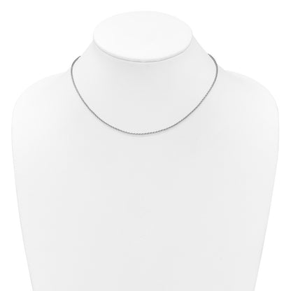 18 Inch Sterling Silver Rh Plt 1.6mm D/C Spiga 1In+1In Adjustable Chain Necklace