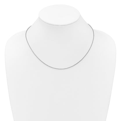 18 Inch Sterling Silver Rh Plt 1.6mm D/C Spiga 1In+1In Adjustable Chain Necklace