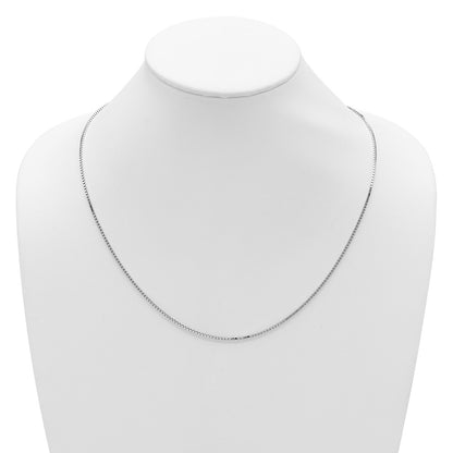 36 Inch Sterling Silver Rh Plated Adjustable 1.5mm Box Chain Necklace