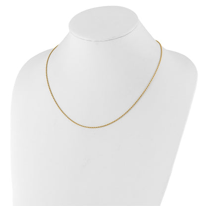 3 Inch Gold Plated Sterling Silver Adjustable 1.4mm D/C Rope Chain Necklace