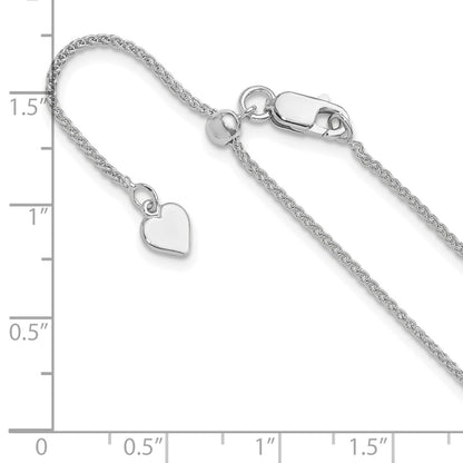 22 Inch Sterling Silver Adjustable 1.3mm Spiga Chain Necklace