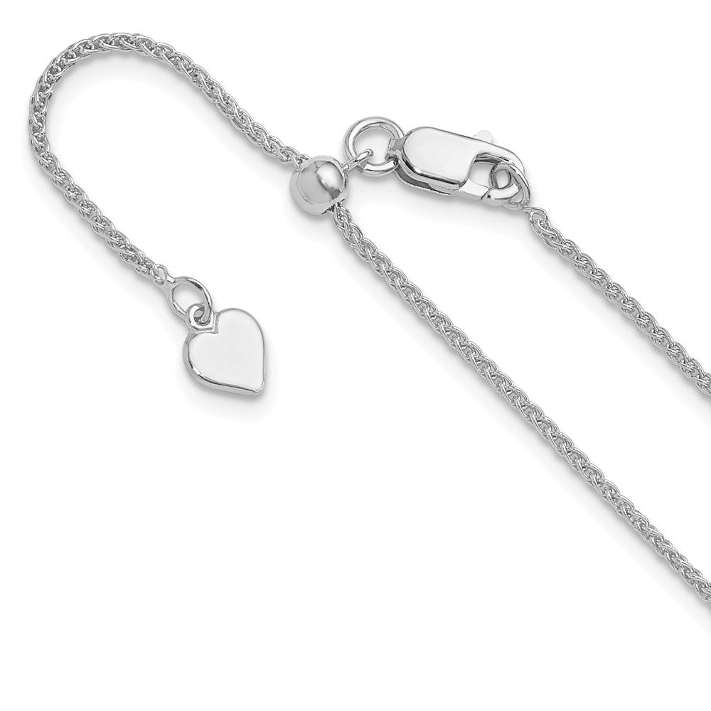 30 Inch Sterling Silver Adjustable 1.3mm Spiga Chain Necklace