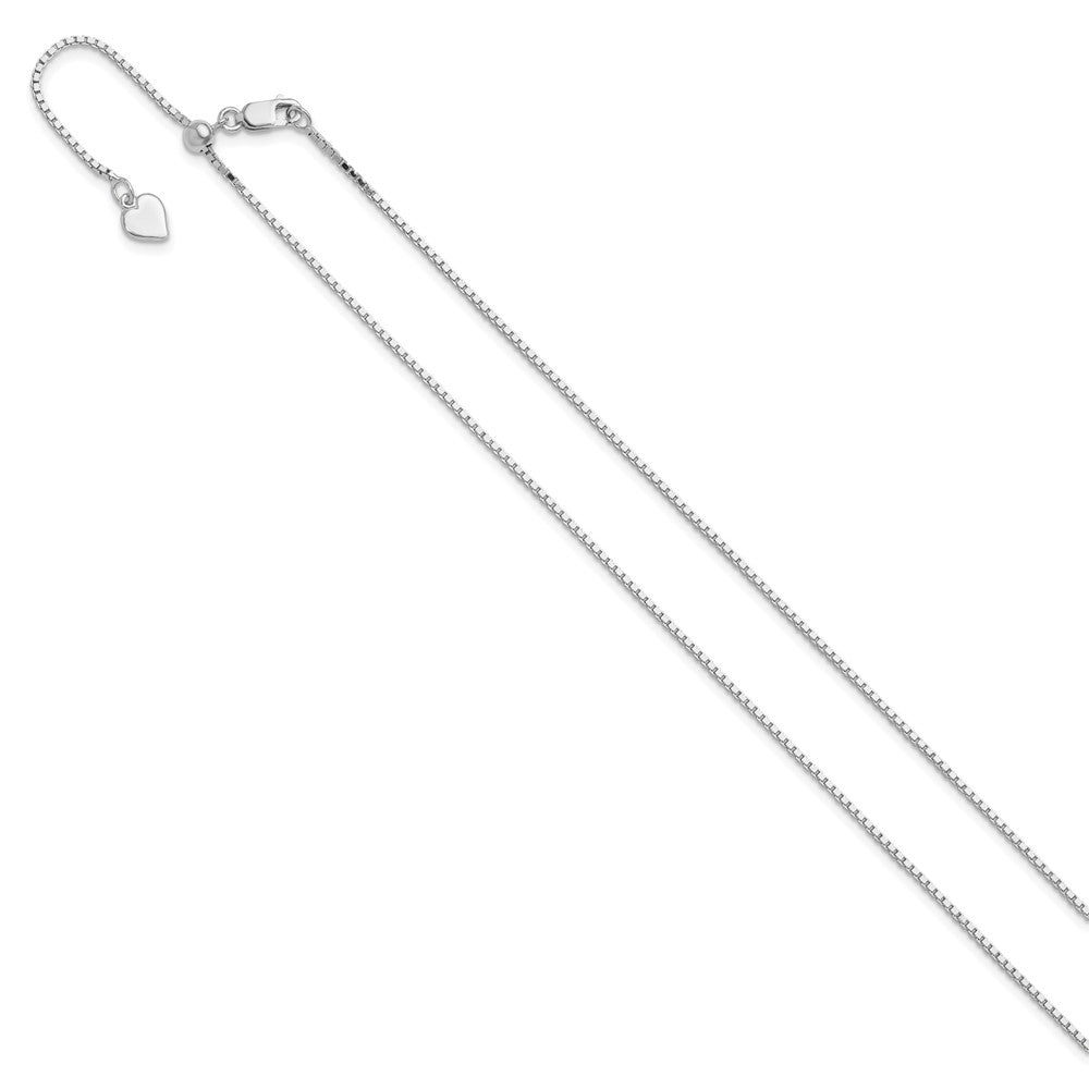 22 Inch Sterling Silver Adjustable 1.1mm Box Chain Necklace