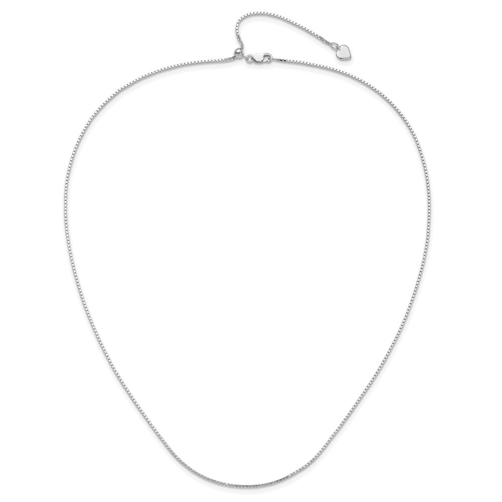 22 Inch Sterling Silver Adjustable 1.1mm Box Chain Necklace