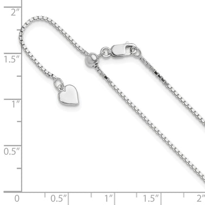 30 Inch Sterling Silver Adjustable 1.1mm Box Chain Necklace