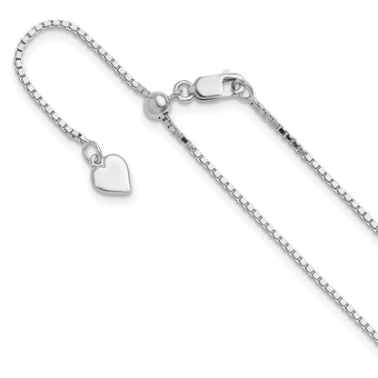 30 Inch Sterling Silver Adjustable 1.1mm Box Chain Necklace