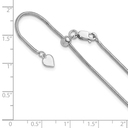 22 Inch Sterling Silver Adjustable 1.6mm Snake Chain Necklace