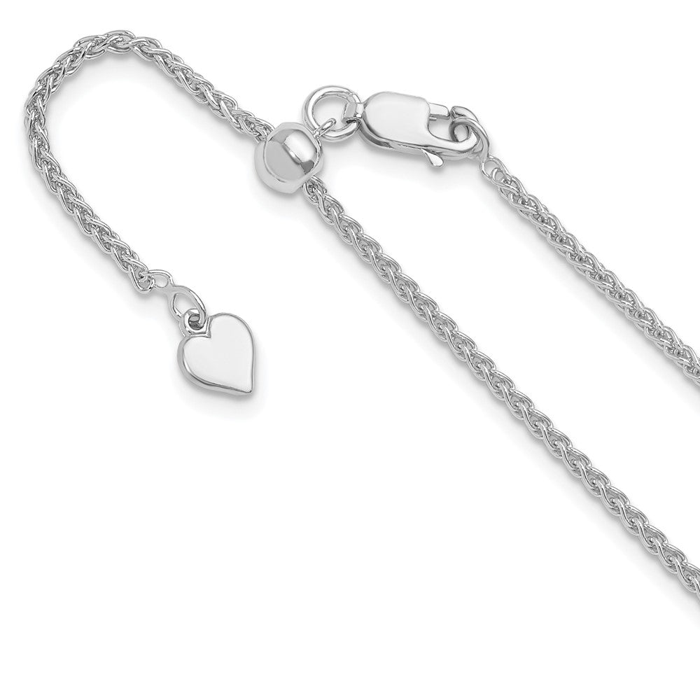 30 Inch Sterling Silver Adjustable 1.6mm Spiga Chain Necklace