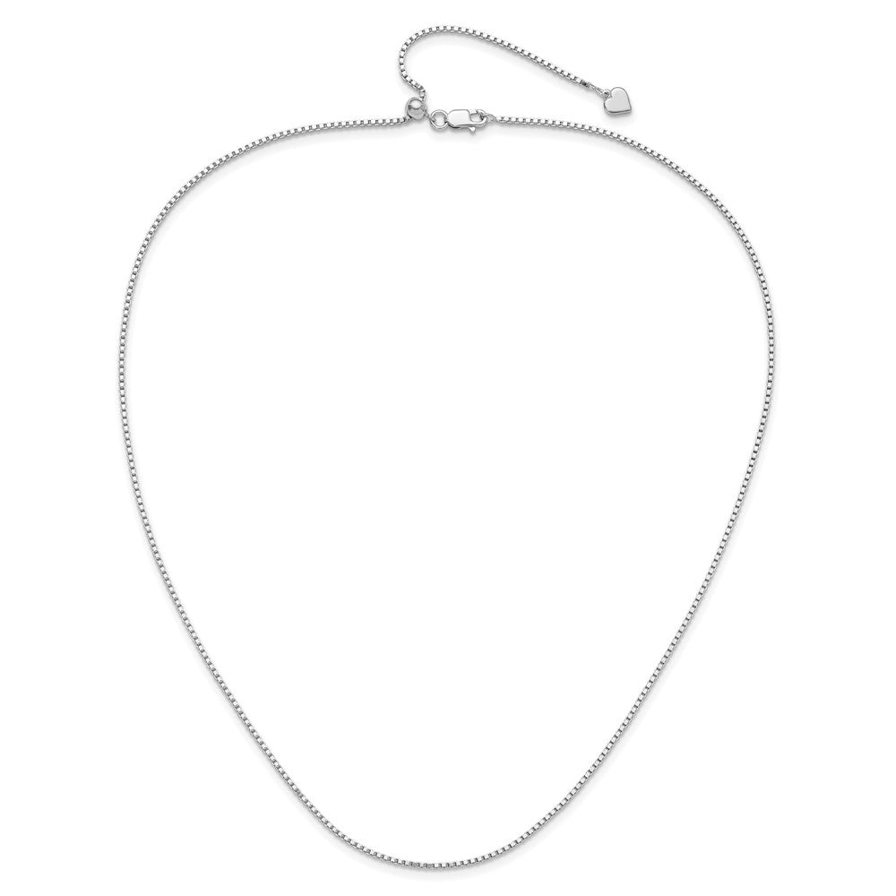 22 Inch Sterling Silver Adjustable 1.3mm Box Chain Necklace