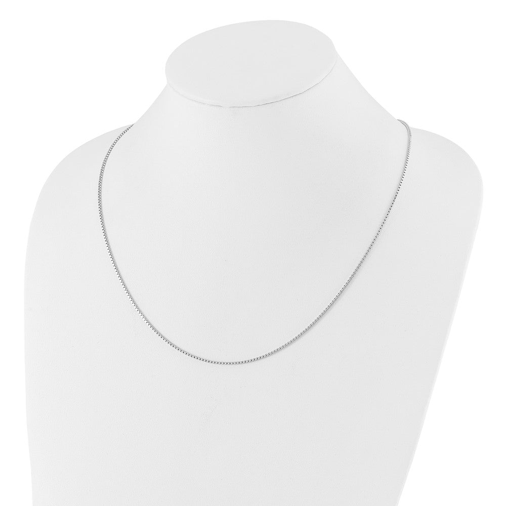 36 Inch Sterling Silver Rh Plated Adjustable 1.3mm Box Chain Necklace