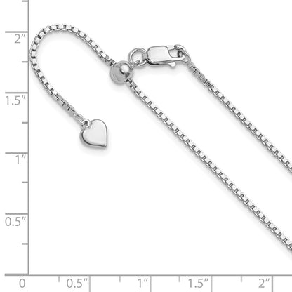 22 Inch Sterling Silver Adjustable 1.3mm Box Chain Necklace