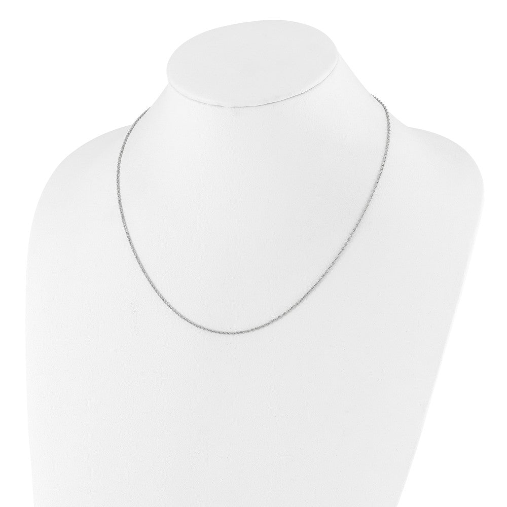 3 Inch Sterling Silver Rh Plated Adjustable 1.35mm Loose Rope Chain Necklace