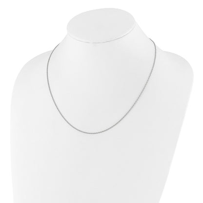 3 Inch Sterling Silver Rh Plated Adjustable 1.35mm Loose Rope Chain Necklace