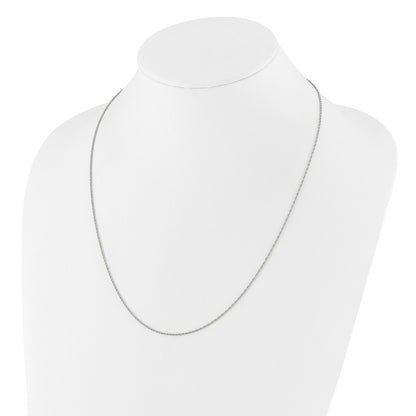 3 Inch Sterling Silver Rh Plated Adjustable 1.35mm Loose Rope Chain Necklace