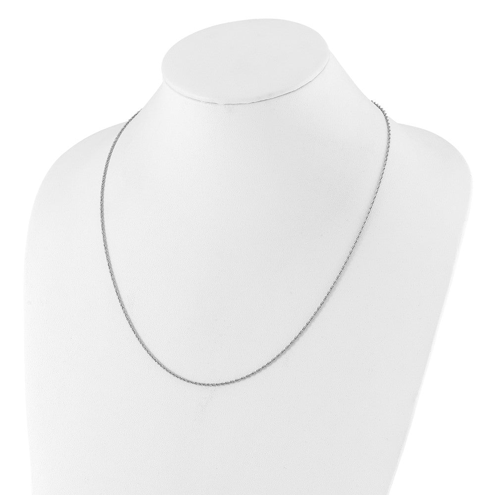 3 Inch Sterling Silver Rh Plated Adjustable 1.55mm Loose Rope Chain Necklace