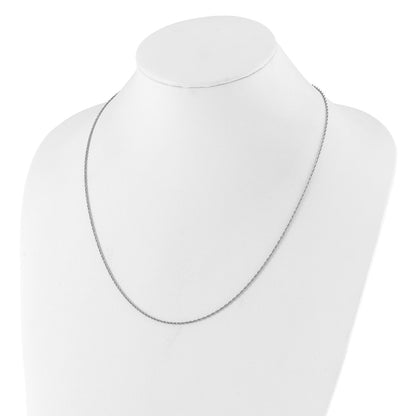 3 Inch Sterling Silver Rh Plated Adjustable 1.55mm Loose Rope Chain Necklace