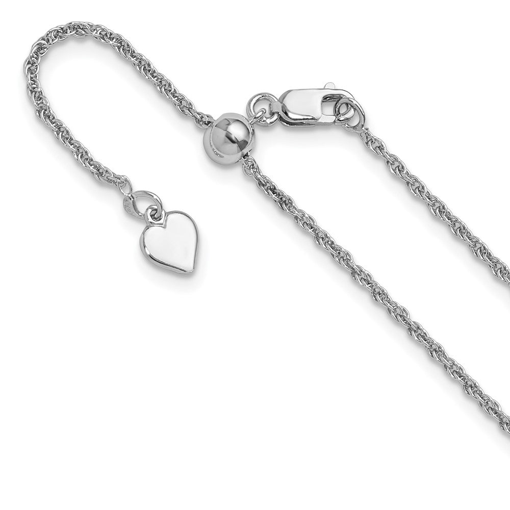 22 Inch Sterling Silver Adjustable 1.55mm Loose Rope Chain Necklace