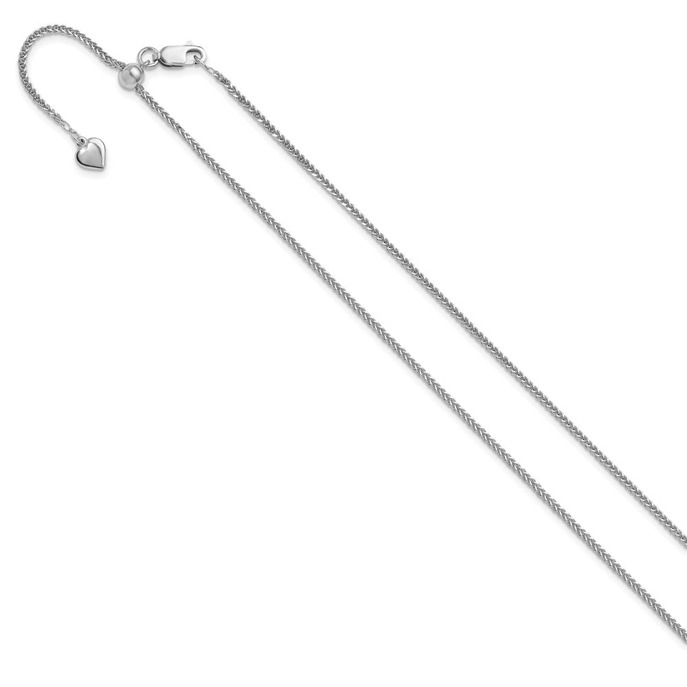 30 Inch Sterling Silver Adjustable 1.45mm D/C Square Spiga Chain Necklace