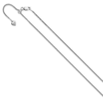 30 Inch Sterling Silver Adjustable 1.45mm D/C Square Spiga Chain Necklace